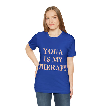 Yoga Is My Therapy- Adult, Regular Fit, Soft Cotton, Full Size Image, T-shirt