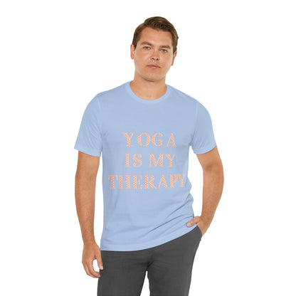 Yoga Is My Therapy- Adult, Regular Fit, Soft Cotton, Full Size Image, T-shirt