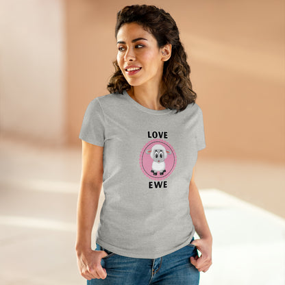 Sheep, Love Ewe, Animals- Adult, Semi-fitted, T-shirt