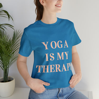 Yoga Is My Therapy- Adult, Regular Fit, Soft Cotton, Full Size Image, T-shirt