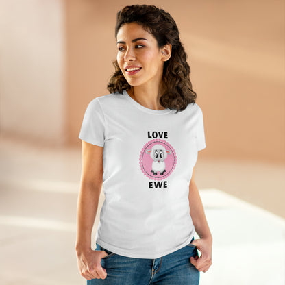 Sheep, Love Ewe, Animals- Adult, Semi-fitted, T-shirt