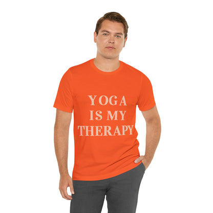 Yoga Is My Therapy- Adult, Regular Fit, Soft Cotton, Full Size Image, T-shirt