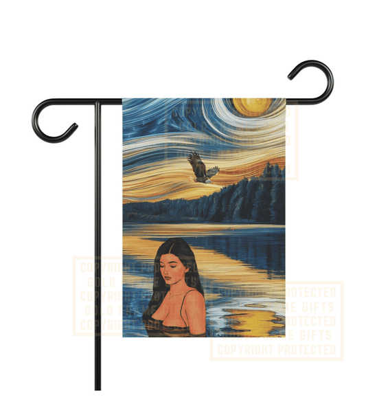 Beautiful Woman Flag, Woman Swimming, Birds Eagle, Yard Sign Garden House Banner