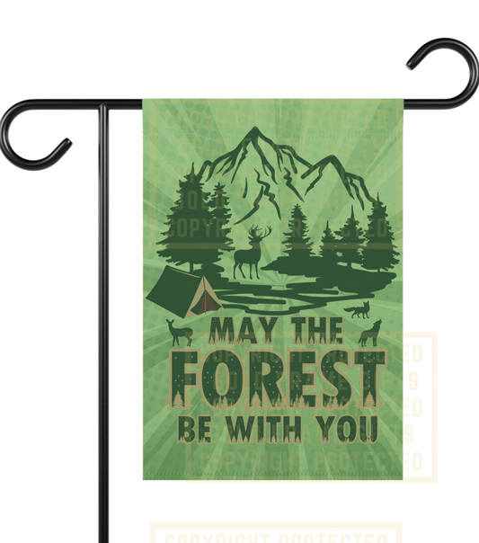 Camping Flag, May The Forest Be With You, Star Wars Type Funny Theme, Garden Sign, Yard, Banner, Art Star Wars Nature Camper Enthusiast Gift