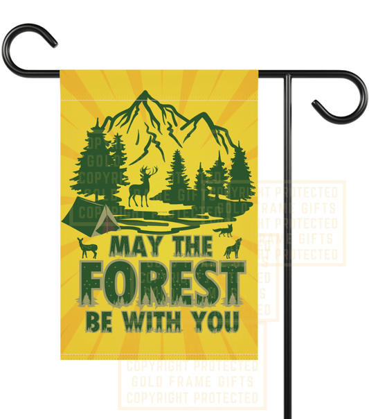 Camping Flag, May The Forest Be With You, Star Wars Type Funny Theme, Garden Sign, Yard, Banner, Art Star Wars Nature Camper Enthusiast Gift