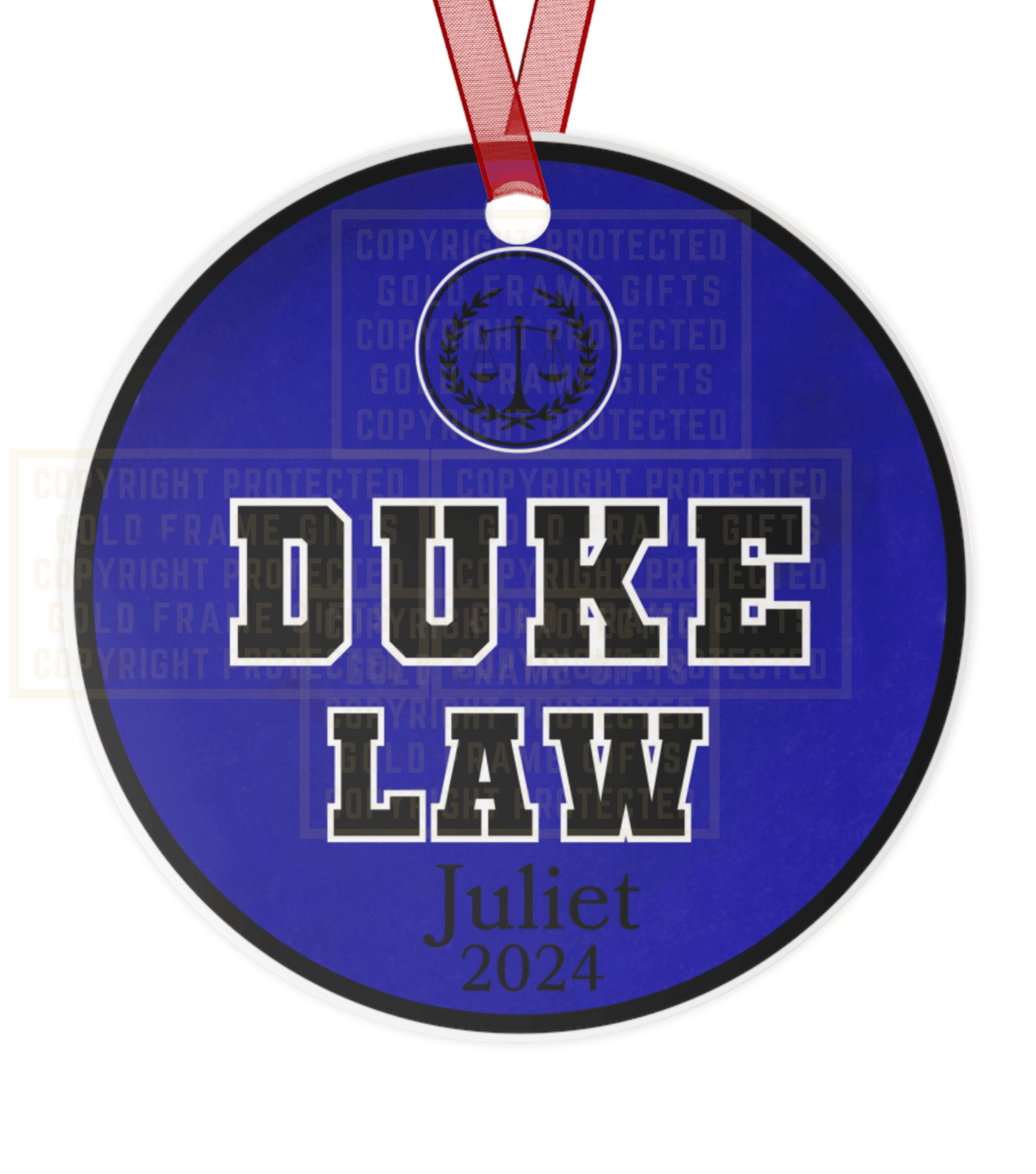 Duke Law Ornament, Metal Ornament, Law Legal Gift, Scale Of Justice, Christmas Birthday Gift, Duke Law, Attorney, Alumni, Graduation