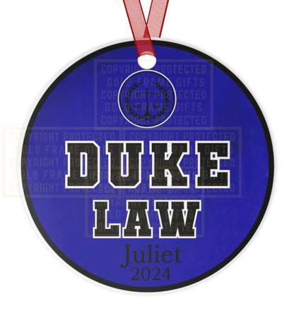 Duke Law Ornament, Metal Ornament, Law Legal Gift, Scale Of Justice, Christmas Birthday Gift, Duke Law, Attorney, Alumni, Graduation