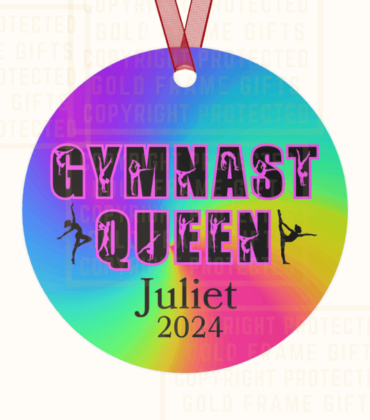 Gymnast Queen Ornament, Gymnast Metal Ornament Gymnastics Gift, Gift For Gymnast Mom Dad, Christmas Birthday Gift For Gymnast Dancer Ballet