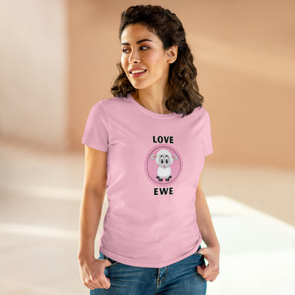 Sheep, Love Ewe, Animals- Adult, Semi-fitted, T-shirt