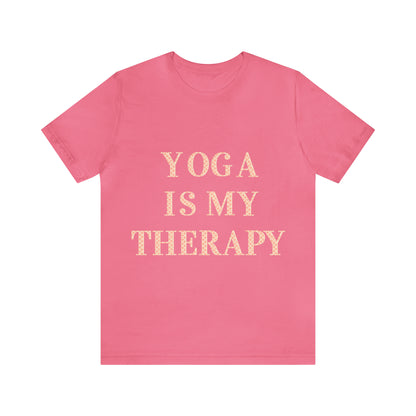 Yoga Is My Therapy- Adult, Regular Fit, Soft Cotton, Full Size Image, T-shirt